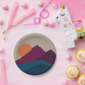 Abstract Herfst Autumn Mountain Landscape Sunset Papieren Bordje (Feest)