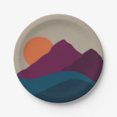 Abstract Herfst Autumn Mountain Landscape Sunset Papieren Bordje (Voorkant)