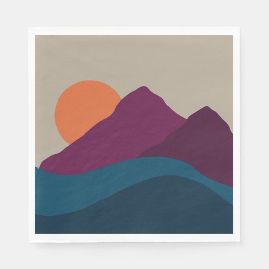 Abstract Herfst Autumn Mountain Landscape Sunset Servet (Voorkant)