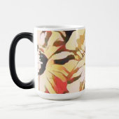 Abstract herfst bloemmotief magische mok (Links)