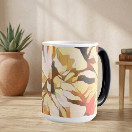 Abstract herfst bloemmotief magische mok