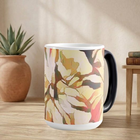 Abstract herfst bloemmotief magische mok