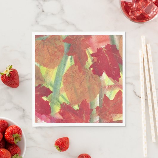 Abstract herfst Leaves Red Brown Sinaasappel Napki Servetten (Insitu)