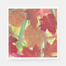 Abstract herfst Leaves Red Brown Sinaasappel Napki