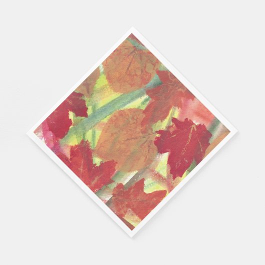 Abstract herfst Leaves Red Brown Sinaasappel Napki Servetten (Hoek)