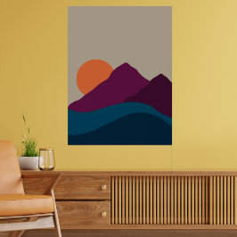 Abstract herfst najaarslandschap berglandschap zon poster