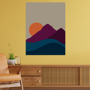 Abstract herfst najaarslandschap berglandschap zon poster