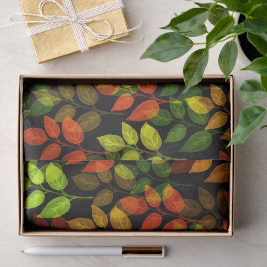 Abstract herfstbladpatroon tissuepapier (Geschenk)