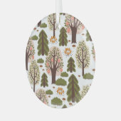 Abstract herfstbos naadloos patroon glas ornament (Voorkant links)