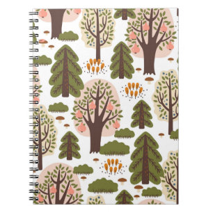 Abstract herfstbos naadloos patroon notitieboek