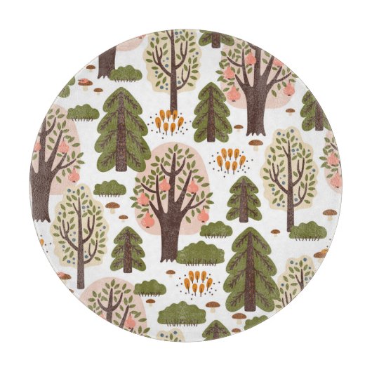 Abstract herfstbos naadloos patroon snijplank (Voorkant)