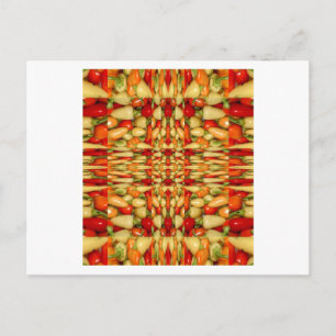 Abstract herhalingspatroon met opheffende pepers briefkaart