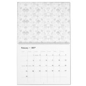 Abstract herhalingspatroon van gestileerde vormen  kalender (Feb 2027)
