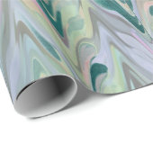 Abstract Herringbone - blauwgroen Cadeaupapier (Rol Hoek)