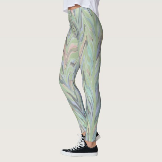 Abstract Herringbone - fern Leggings (Links)