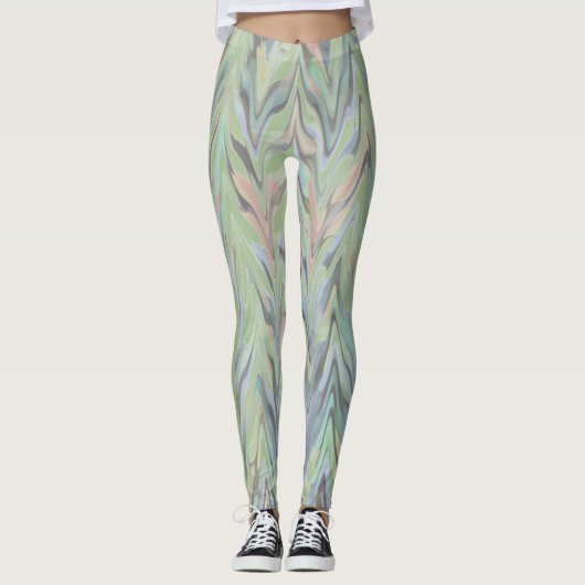 Abstract Herringbone - fern Leggings (Voorkant)