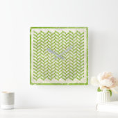 Abstract herringbone in griekenland vierkante klok (Huis)