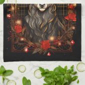 Abstract hertenhert hert moderne gewei bloemkrans theedoek (Gevouwen)