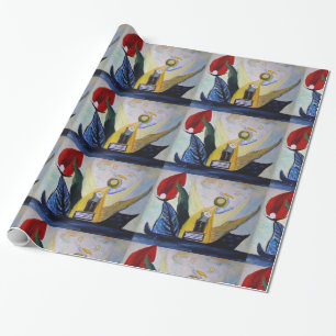 Abstract het Schilderen Verpakkend Document Cadeaupapier