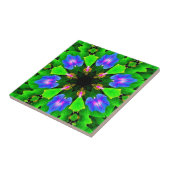 abstract hevenblauw op groen tegel tegeltje (Zijkant)