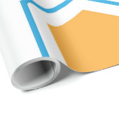 Abstract hexagon geometrisch patroon in oranje blu cadeaupapier (Rol Hoek)