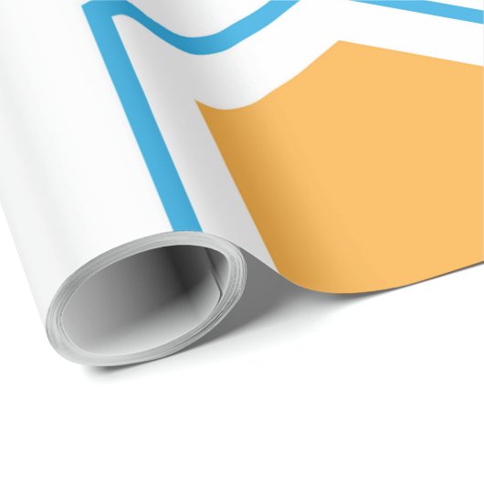 Abstract hexagon geometrisch patroon in oranje blu cadeaupapier (Rol Hoek)