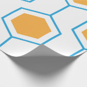 Abstract hexagon geometrisch patroon in oranje blu cadeaupapier (Hoek)