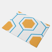Abstract hexagon geometrisch patroon in oranje blu deurmat (Schuin)