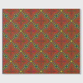 Abstract Hippie Rood & Geel Bloemmotief Etnische S Cadeaupapier (Vlak)