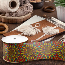 Abstract Hippie Rood & Geel Bloemmotief Etnische S