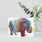 Abstract Hippopotamus silhouette Briefkaart (Staand voorkant)