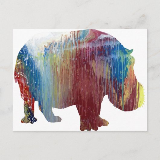 Abstract Hippopotamus silhouette Briefkaart (Voorkant)