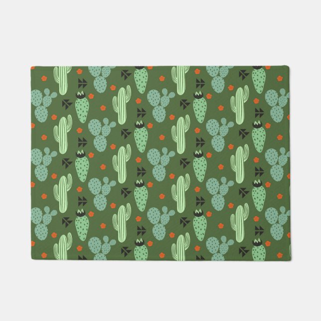 Abstract Hipster Cactus Desert Patroon Deurmat (Voorkant)