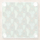 Abstract Hipster Cactus Desert Patroon Glazen Onderzetter (Achterkant)