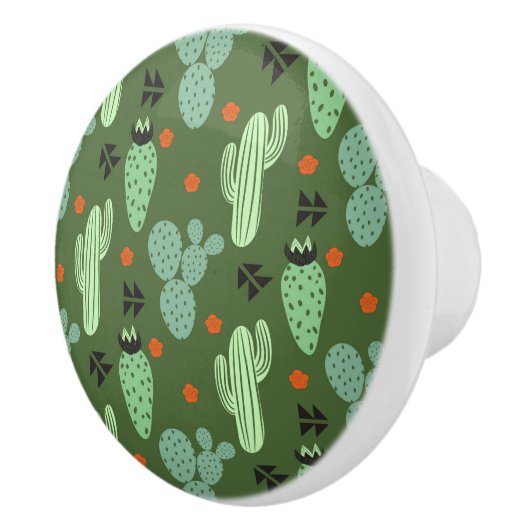 Abstract Hipster Cactus Desert Patroon Keramische Knop (Rechts)