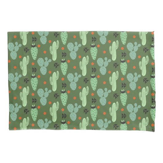 Abstract Hipster Cactus Desert Patroon Kussensloop (Voorkant-Links)