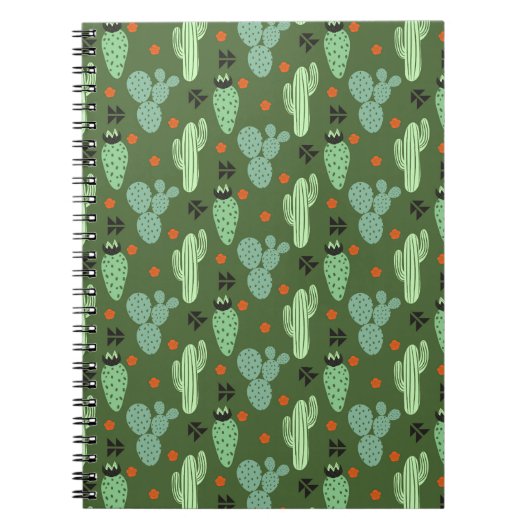 Abstract Hipster Cactus Desert Patroon Notitieboek (Voorkant)
