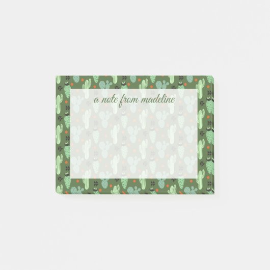 Abstract Hipster Cactus Desert Patroon Post-it® Notes (Voorkant)