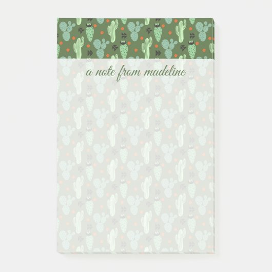 Abstract Hipster Cactus Desert Patroon Post-it® Notes (Voorkant)