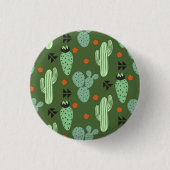 Abstract Hipster Cactus Desert Patroon Ronde Button 3,2 Cm (Voorkant)