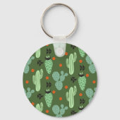 Abstract Hipster Cactus Desert Patroon Sleutelhanger (Voorkant)