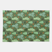 Abstract Hipster Cactus Desert Patroon Theedoek (Horizontaal)