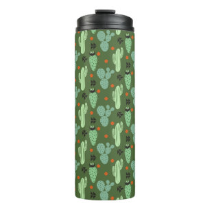 Abstract Hipster Cactus Desert Patroon Thermosbeker