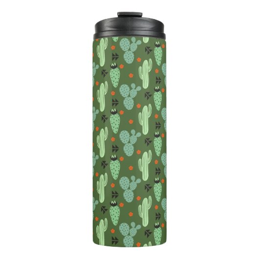 Abstract Hipster Cactus Desert Patroon Thermosbeker (Voorkant)