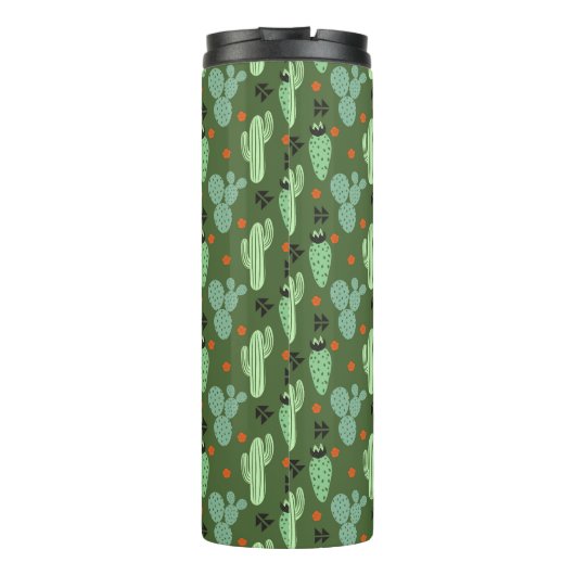 Abstract Hipster Cactus Desert Patroon Thermosbeker (Achterkant)