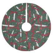 Abstract Holiday Splashes in Red, White & Gold Kerstboom Rok (Voorkant)