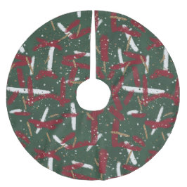 Abstract Holiday Splashes in Red, White & Gold Kerstboom Rok