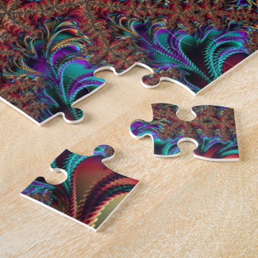 Abstract Holografisch Fractal Alien Landschap Legpuzzel (Zijkant)