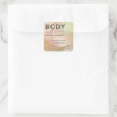 Abstract holografisch goud modern manuscriptproduc vierkante sticker (Tas)