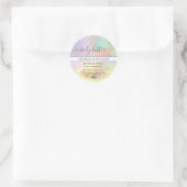 Abstract holografisch goud modern script product ronde sticker (Tas)